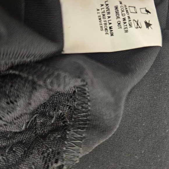 Laura Plus Petites Solid Black Color Lace Trim with Sewn on Beads Square Necklin - Picture 8 of 8